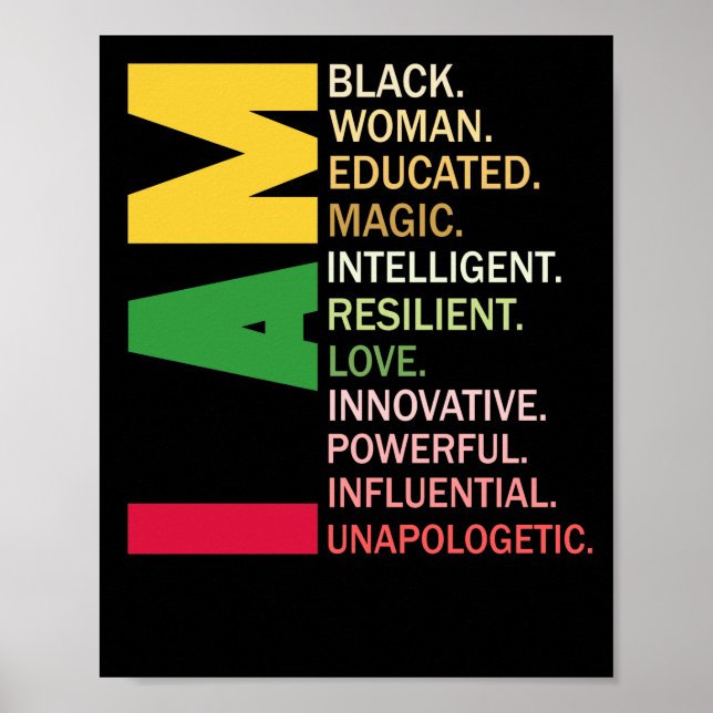 Poster Je Suis Une Femme Noire Mois De L'Histoire Noire (Devant)