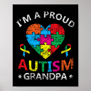 Poster Je suis une fière autisme grand-père de soutien Au