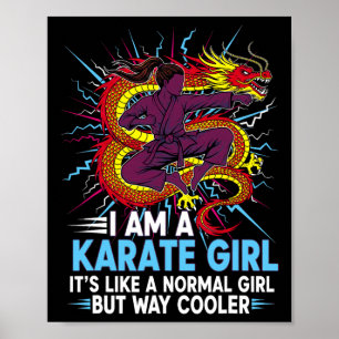 Poster Je suis une fille de karaté Citation pour filles 3