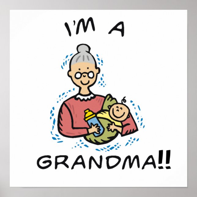 Poster Je suis une grand-mère et des cadeaux pour bébés (Devant)