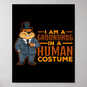 Poster Je suis une marmotte dans un costume humain Joyeus