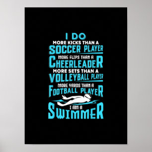 Poster Je Suis Une Piscine Amusante Nager Un Amoureux Cad