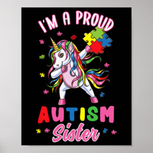 Poster Je suis une sœur fière de l'autisme Sensibilisatio