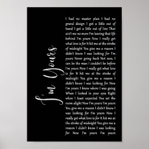 Poster Je suis votre Chanson de script noir Lyrique Mur A