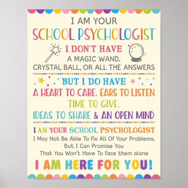 Poster Je Suis Votre Psychologue Scolaire (Devant)