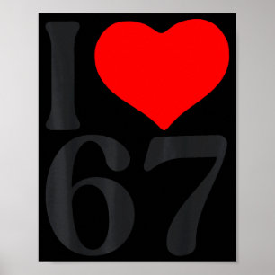 Poster Je t'aime 67 cœur Saint-Valentin 67e anniversaire 