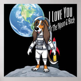 Poster Je T'Aime À La Lune Et À L'Arrière Afghanistan Hou