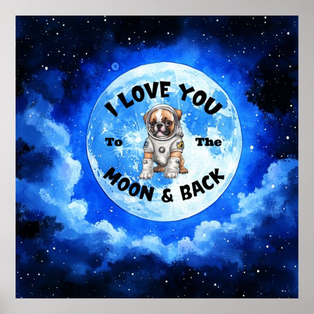 Poster Je T'Aime À La Lune Et À L'Arrière Boxer (Devant)