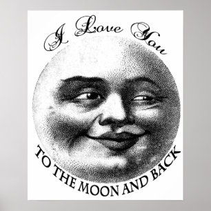 Poster Je t'aime à la lune et au dos