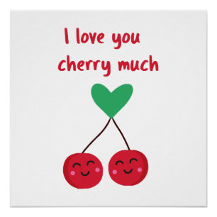 Poster Je t'aime beaucoup Cherry Valentine