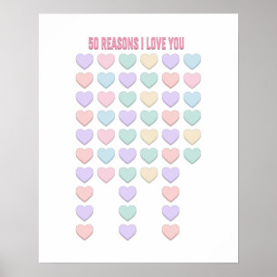Poster Je t'aime - Cadeaux 50e anniversaire - 50e Saint-V