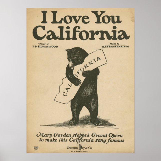 Poster Je T'Aime Californie (Devant)