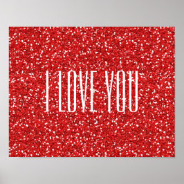 Poster Je t'aime Faux Parties scintillant ou ton propre t