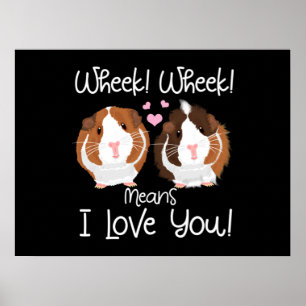 Poster Je T'Aime Guinée Cochon Cavy Roddent