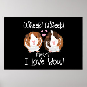 Poster Je T'Aime Guinée Cochon Cavy Roddent