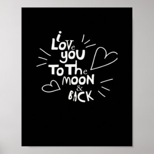 Poster Je t'aime jusqu'à la lune et retour Amoureux