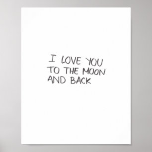 Poster Je t'aime jusqu'à la lune et retour Design Artisti