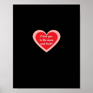Poster Je t'aime jusqu'à la lune et retour Design sincère