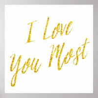 Je t'aime le plus Citer Gold Faux Parties scintill