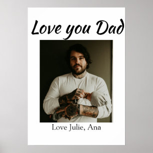 Poster je t'aime papa fête des pères ajouter photo nom si