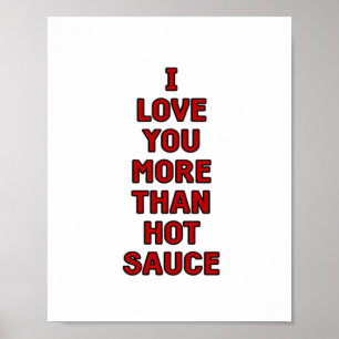 Poster Je t'aime plus que la sauce piquante Funny Valenti
