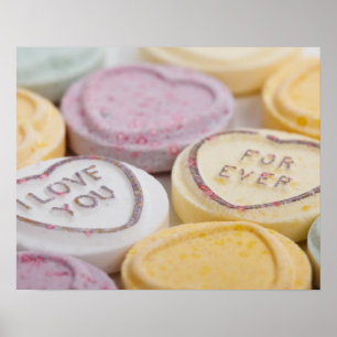Poster Je t'aime pour toujours Sweet Candy Coeurs Valenti