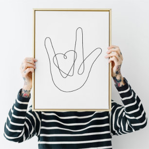 Poster Je t'aime Signer