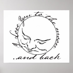 Poster Je t'aime sur la Lune et le dos