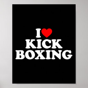 Poster Je T'aime T-Shirt Kickboxing Amoureux de Kickboxin
