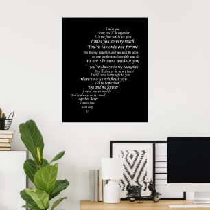Poster Je T'aime Texte, aussi, dans la Moitié du Cœur