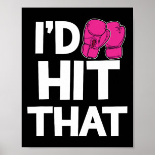 Poster Je taperais sur ces gants roses drôles de kickboxi