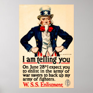 Poster "Je te le dis" S'enrôler dans l'armée pendant la g
