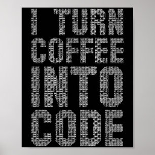 Poster Je Transforme Le Café En Code Drôle Programmateur