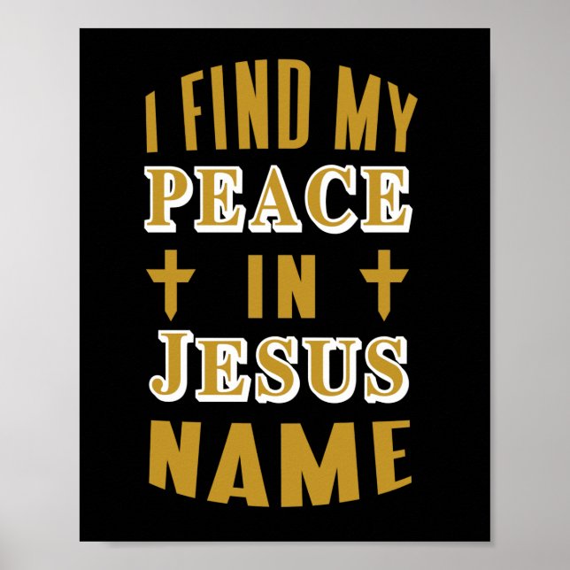 Poster Je trouve ma paix en Jésus Nom (Devant)