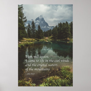 Poster 'Je vais bien de nouveau' J Muir citation pleine c