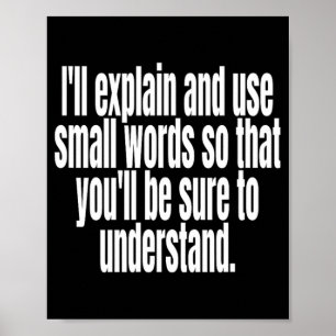 Poster Je vais expliquer et utiliser des petits mots pour
