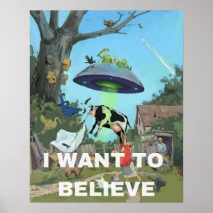 Poster Je veux croire, Film Rétro 90s, Alien UFO