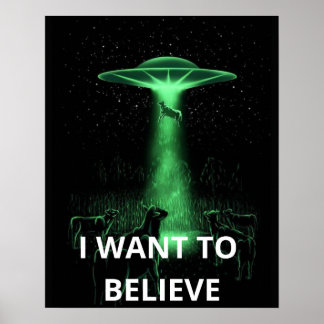 Poster Je veux croire, Film Rétro 90s, Alien UFO