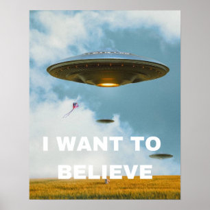 Poster Je veux croire, Film Rétro 90s, Alien UFO