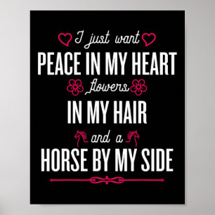 Poster Je Veux Juste La Paix Dans Mon Coeur - Cheval Éque