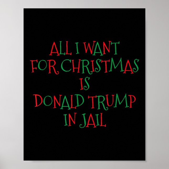 Poster Je Veux Pour Noël, Donald Trump Est En Prison (Devant)