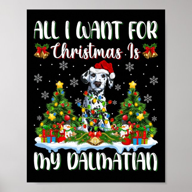 Poster Je Veux Pour Noël Est Un Chien Dalmate Xmas Tree (Devant)