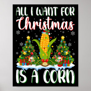 Poster Je Veux Pour Noël Est Un Maïs Lumières Des Arbres