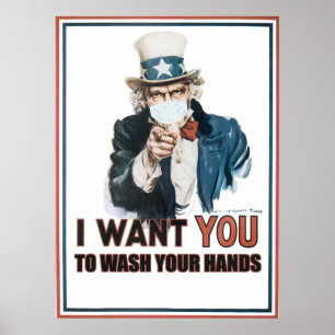 Poster Je Veux Que Tu... Pour Se Laver Les Mains ...  Soy
