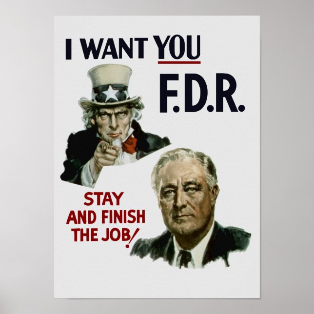 Poster Je veux que vous fDR — Oncle Sam 2ÈME GUERRE MONDI (Devant)