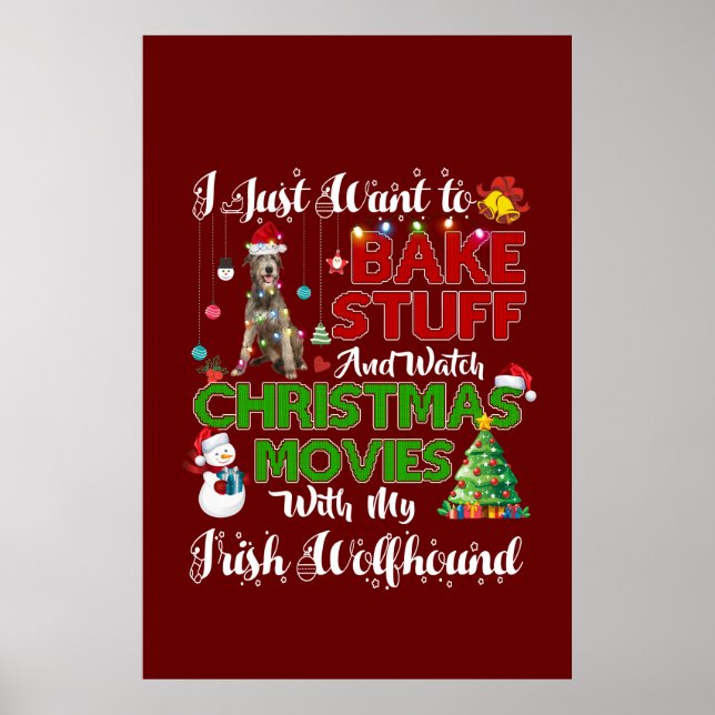 Poster Je veux regarder les films de Noël irish wolfhound (Devant)
