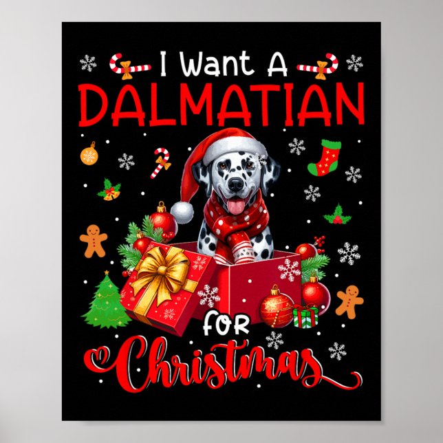 Poster Je Veux Un Dalmatien Pour Le Propriétaire De Noël  (Devant)