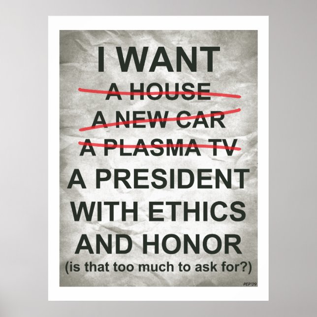 Poster Je Veux Un Président (Devant)