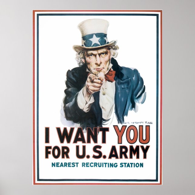 Poster Je veux VOUS ! pour l'armée des États-Unis (Devant)