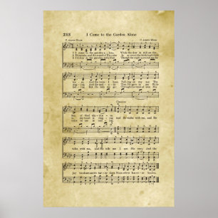 Poster Je Viens Au Jardin Seul Gospel Partition Musique
